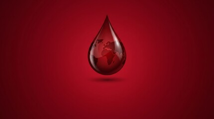 Fototapeta premium Blood Drop World Globe Concept