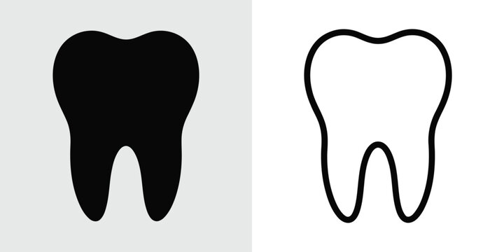 Tooth icon set, dental care symbol, flat vector illustration
