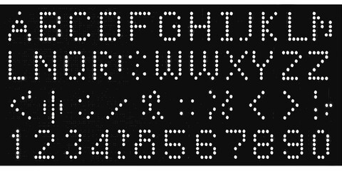 dot matrix font on black background alphabet © Rathin