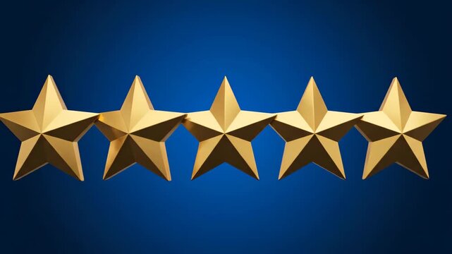 Golden three-dimensional five-pointed star material, golden five-star animation material