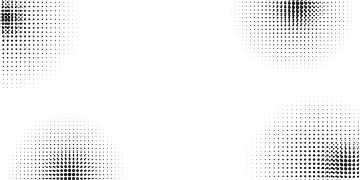 Grunge halftone gradient texture. Black dotted grain grit wallpaper. Pixel noise bitmap pattern background. Fading comic cartoon overlay. Rasterized pixelated anime or manga backdrop. Vector