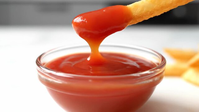 French fries dipped in ketchup ingredients, French fries dipped in ketchup close-up