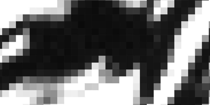 Abstract black and white background with blocky retro 8-bit pixel art textures