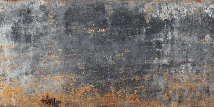 Grungy weathered metal surface with rust and peeling paint