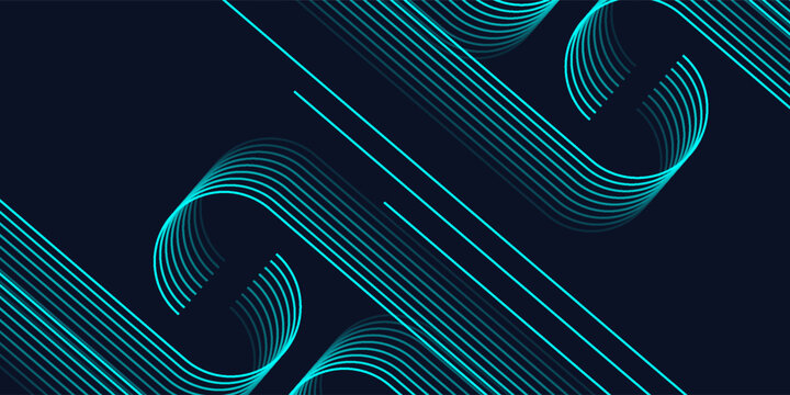 Abstract dark background with vibrant cyan geometric circuit line streams