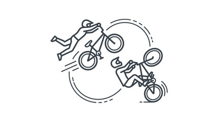 Naklejka premium BMX rider executing full backflip rotation sequence in air.