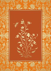 wedding card design, paisley floral pattern , India  © SIRIUS*