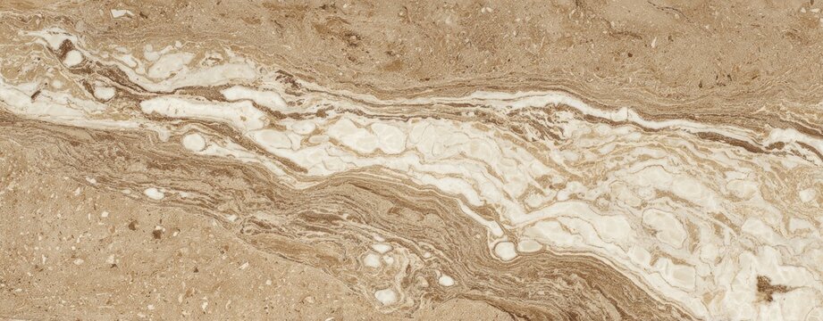 Natural stone with swirling brown and white veining, speckled texture