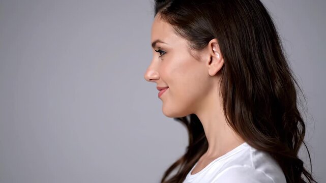 Female side-finishing collar picture, side-faced beauty finishing collar special