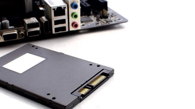 Swift Connectivity - Close-up of an SSD highlighting the precision of connections, symbolizing performance and efficiency.