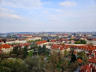 Fototapeta premium Panoramic view of Prague, Czech Republic. View of Charles Bridge.