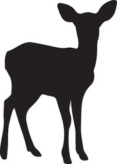 Fototapeta premium Deer silhouette, black deer icon, animal vector, wildlife symbol