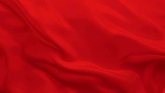 Elegant Wavy Pure Red Silk Fabric Background Texture