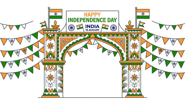 Indian Independence Day Archway Celebration.