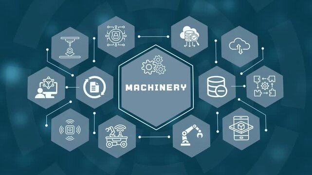 Technical mechanical engineering schematic overlay highlighting modern automated machinery and robotic components.