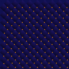 Naklejka premium Luxury dark blue quilted leather background with gold studs