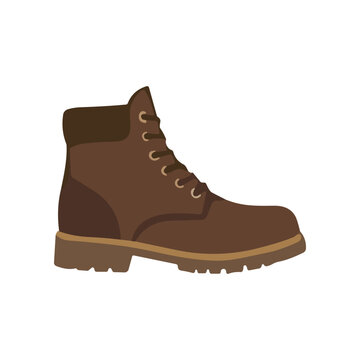 Brown Leather Work Boot Shoe.