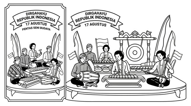 Indonesian Independence Day Celebration with Traditional Music Performance.