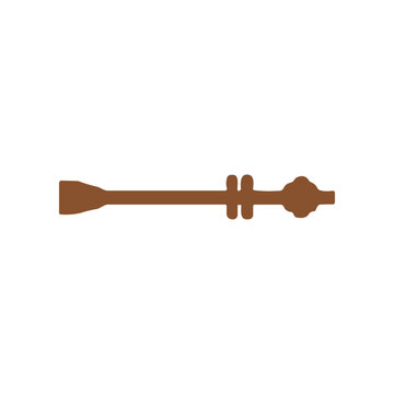 Brown ancient spear point weapon.