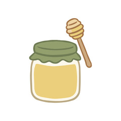 Jar of Honey with Dipper. © daksarupa