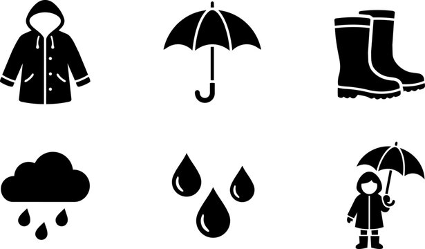 Rainwear And Weather Protection Symbols