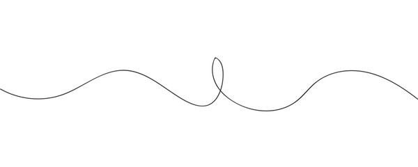 Fototapeta premium Thin curved liOne continuous squiggle line. Curved single line.ne seamless pattern. Vector background