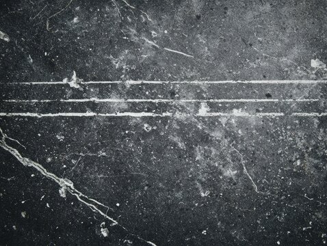 Textured dark surface with parallel lines and scattered white debris
