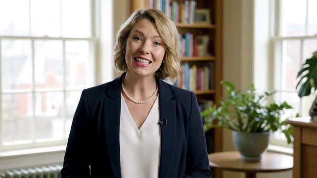 Close-up of indoor women smiling, professional women smiling and speaking