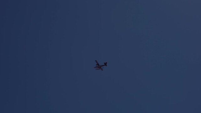 Nordic Seaplanes Twin Otter Seaplane in Flight over Copenhagen Blue Sky