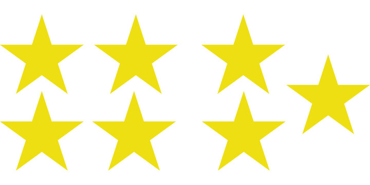 Five stars customer product rating review flat icon for apps and websites