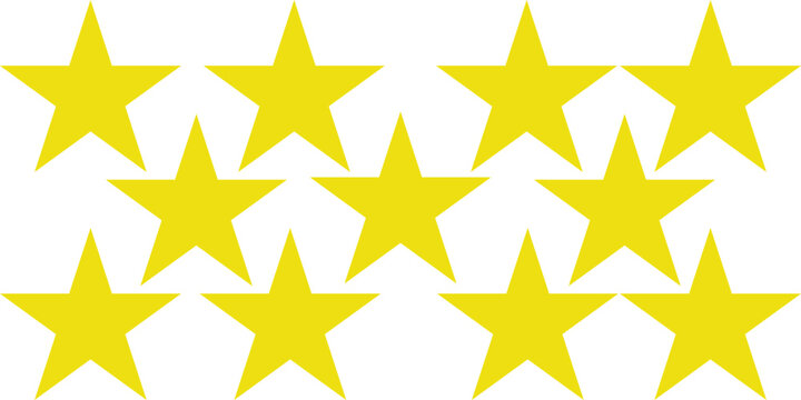 Five stars customer product rating review flat icon for apps and websites
