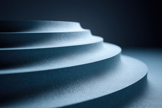 Blue Circular Steps Abstract Background
