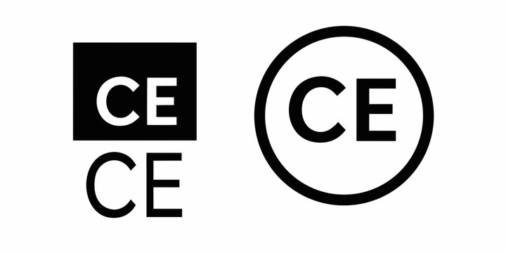 ce mark symbols in black and white