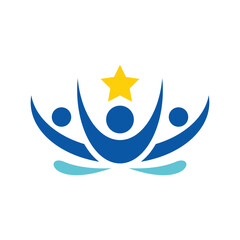 Naklejka premium Minimalist human symbol with a soft and modern accentuation touch, suitable for use as a graphic logo and also other design additions
