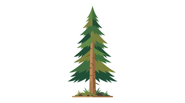 Single green pine tree standing tall.