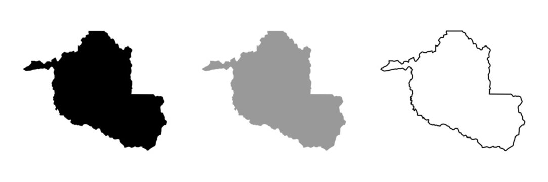 Vector illustration of a map of the Brazilian state of Rond&ocirc;nia.