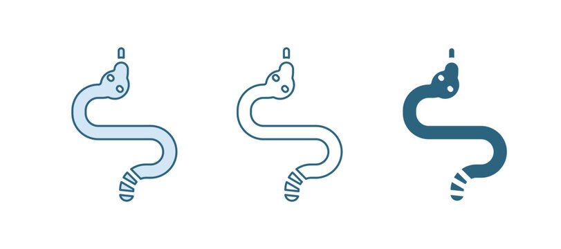 Blue Snake icon isolated on white background. Vector
