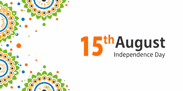 independence day floral design with text august
