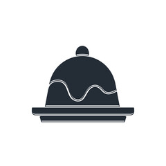 Fototapeta premium Black Cake icon isolated on white background. Happy Birthday. Vector