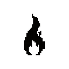 Fototapeta premium Pixel art torch flame silhouette