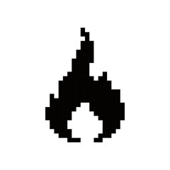 Fototapeta premium Pixel art torch fire silhouette