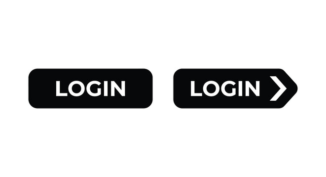 login button icons in black and white silhouette interface design graphic element sign in access authentication security