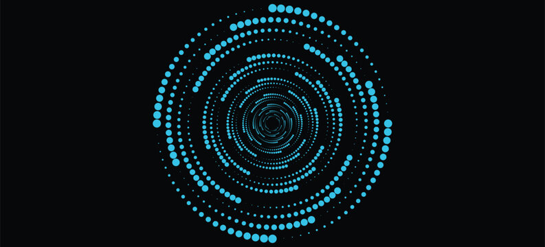 Half tone circle, Clean dot swirl pattern, Circle design elements, Spiral, Swirl shape made of circular pattern of dots