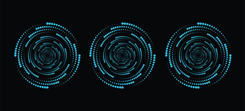 Half tone circle, Clean dot swirl pattern, Circle design elements, Spiral, Swirl shape made of circular pattern of dots