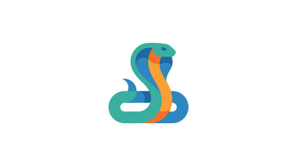 Fototapeta premium Stylized Cobra Snake Logo Design Vibrant Colors.