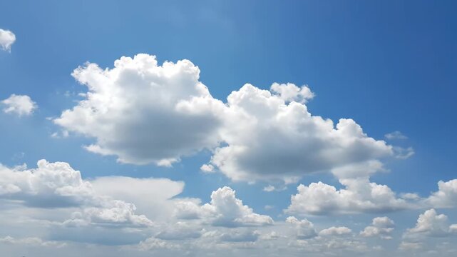 Blue sky and white clouds natural sky scene, blue sky and white clouds time-lapse photography