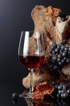 Glass of red wine.