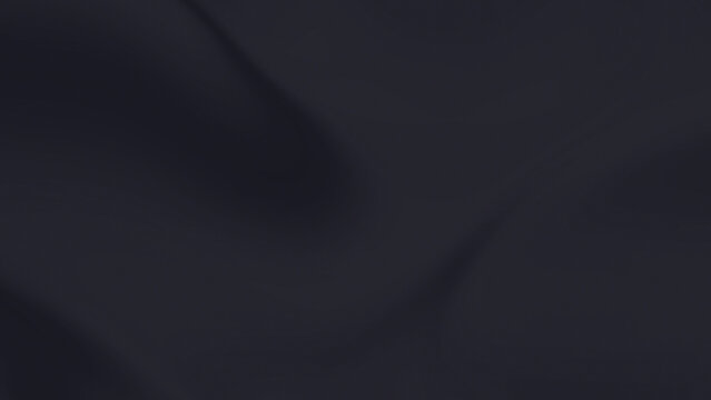 Abstract Dark Black Silk Fabric Texture Background, Elegant Smooth Satin Waves with Soft Drapery Folds for Premium Product Presentation Backdrop