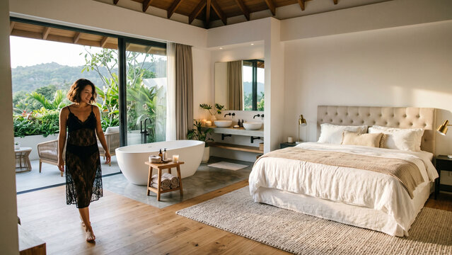 interior, room, bedroom, design, furniture, house, living, hotel, window, architecture, living room, bedroom, 인테리어, 거실, 고층고, 높은천장, 천장, 화이트, 모던