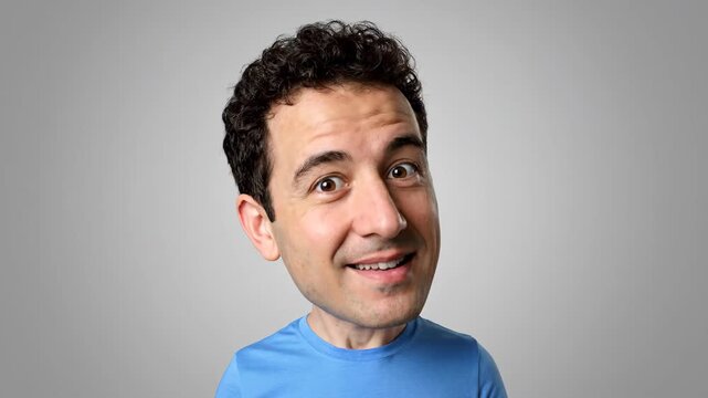 Close-up material of men's exaggerated expressions, a collection of men's funny expressions